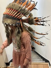 Native American Inspired Headdress - Handcrafted with Genuine Feathers Helloween