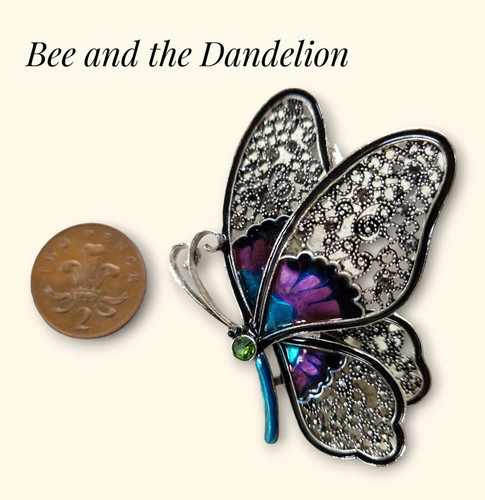 Large butterfly silver - butterfly,