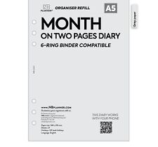 2026 | 2027 Filofax A5 COMPATIBLE Month on two pages diary organiser refill