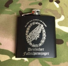 Fallshirmjager / german paratrooper / Green Devil / Engraved / Hipflask 6oz Matt