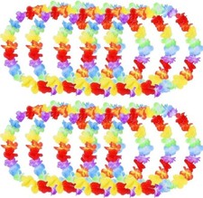 10 Hawaiian Hawaii Lei Garland Flower Necklace Beach Hen Stag Party Hula Aloha