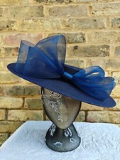 navy blue large fascinator