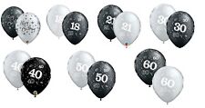 Qualatex Milestone Ages Black Latex Balloons 11" Inch Packs of 25 Birthday Party