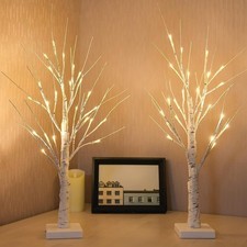 Warm White Birch Tree Lamp 24