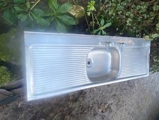 Double drainer stainless steel kitchen sink unit complete with taps and waste