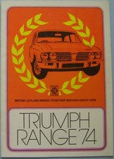 Triumph Range 1974 Stag GT6 TR6 2.5PI 2000 1500 Dolomite Original UK Brochure