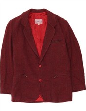 SCABETTI Mens 2 Button Blazer Jacket UK 38 Medium Burgundy Check Wool AG15