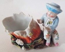 Antique Conta & Boehme Germany C1880 Boy warming hands on log fire Fairing 3836