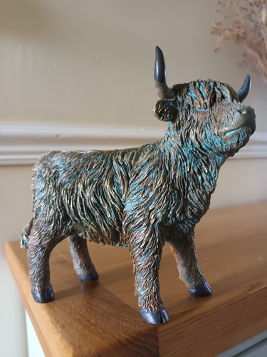 Highland bull aged bronze - bull,