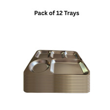 5 Compartment Metal Thali Food