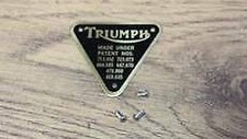T120 TR6 BONNEVILLE BRASS PATENT PLATE BADGE WITH RIVETS - 70-4016 B