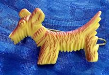 Art Deco Celluloid Yellow Terrier Dog Hair Slide Clip - Animals