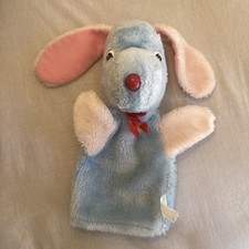 Vintage Blue Dog Hand Puppet