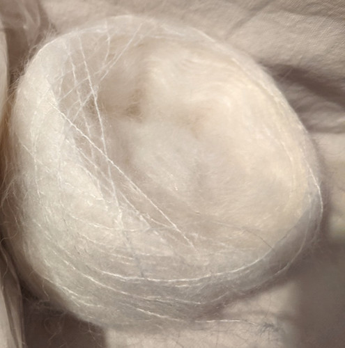 210g fluffy mohair white fine