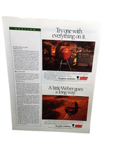 1989 Weber One Touch Plus and Smokey Joe Grill Vintage Print Ad 80s