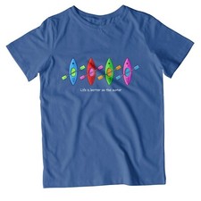 Kids Kayak Colours T-Shirt | Life Is Better On The Water Pop Art Canoe T-Shirt