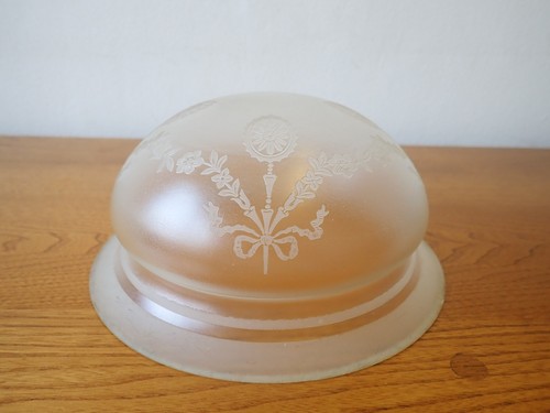 Vintage dome etched - , glass