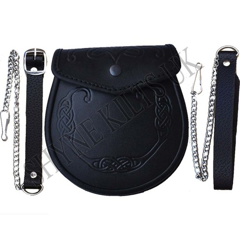 Sporran leather embossed - sporran,