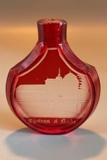 Stunning 19th Century French Ruby Engraved Cut Glass Scent Bottle