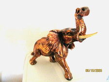 RARE VINTAGE LARGE CHARGING ELEPHANT WITH BONE TUSKS. ( WEIGHT 3.36 KILOS )