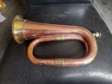 Copper and Brass Bugle Nadir Ali & Co  Meerut Vintage British Army ? Antique