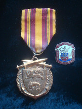Vintage Brass Enamel Dunkirk Veterans Association Medal Full Size Original