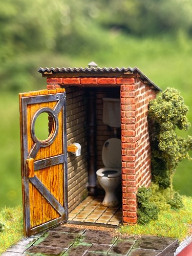 Brick outhouse privy toilet - privy,