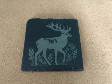 Stag Deer Engraved Slate