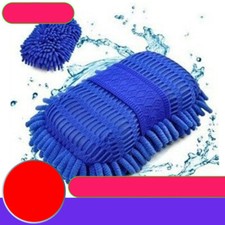 2x Car Auto Hand Washing Towel Washing Microfiber Gloves Coral Sponge Tool Set