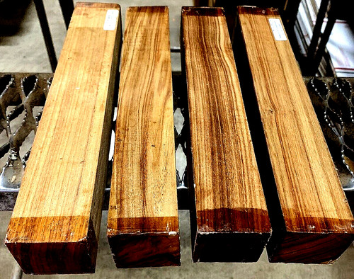 Two long canarywood turning - long,
