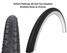 Oxford 26" Hybrid Tyre Oxford Pathway Beaded Bicycle Tyre Black Multiple Sizes