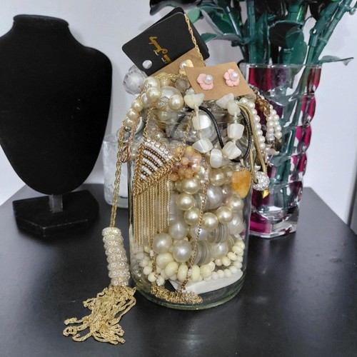 Gold toned and pearl - gold, beach
