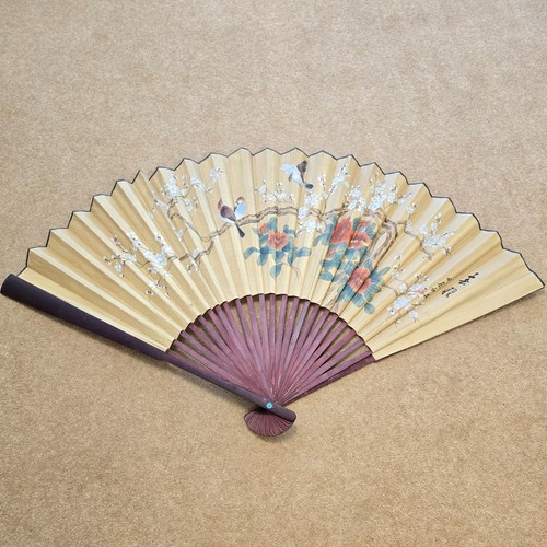 Large oriental wall fan bamboo - large,
