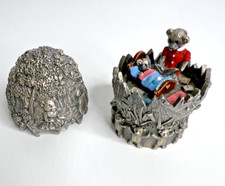 The Tudor Mint Pewter Egg Bedtime Story #1506 Teddy Bear Fairy Tale - Made In UK