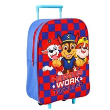 Boys Paw Patrol Wheeled Bag 42cm Blue Trolley School Travel Kids Backpack