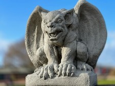 Stone gothic massive gargoyle statue Concrete monster statue Outdoor gargoyle