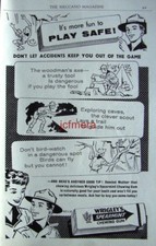 1958 WRIGLEY'S Chewing Gum 'Play Safe' Series AD #4 - Original Print ADVERT