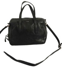 Fossil Sydney Satchel Black Leather Medium Satchel Bag