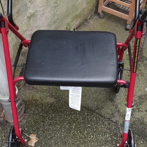 Red wheel rollator walker - red,