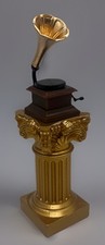 Dolls house gramophone on gold