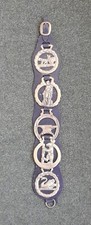 5 Vintage Cast Horse Brasses - Large Leather Martingale horse brass display belt