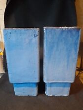 High Square Blue Glazed Stoneware Planters Garden Indoor Pots - Very Heavy