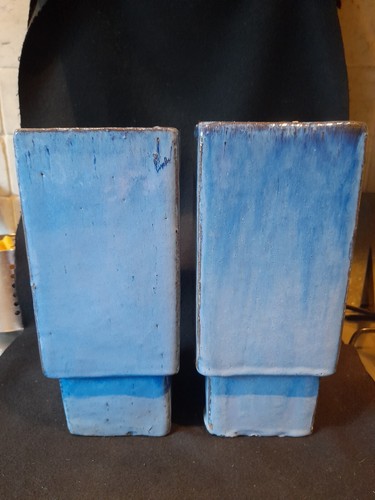 High square blue glazed - high,