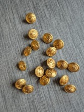 18x gold brass railway buttons