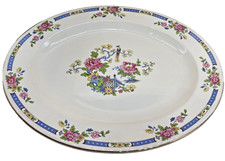 Elijah Cotton Nelson Ware “Tsing” Exotic Bird Platter – XL 37cm Art Deco Vintage