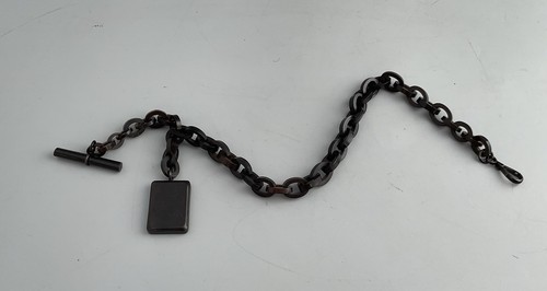 Old black pocket watch chain - black,