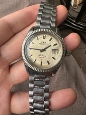 Vintage Technos Automatic The King 41 Watch Date Just Gold Dial Rare