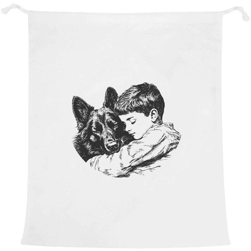 Sleeping boy with german - boy,