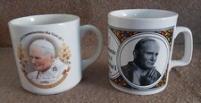 2 Commemorative Pope John Paul II Mugs From 1982 - Brand New