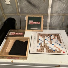 Scrabble Nostalgia Edition Game in a Wooden Box Mattel 2013 Complete Retro